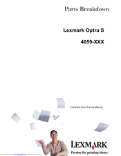 Lexmark 43J2600 - Optra S 1625 B/W Laser Printer Parts Breakdown