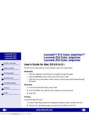 Lexmark Color Jetprinter Z13 User Manual