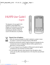 LG KU970 User Manual