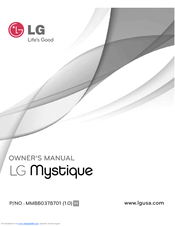 LG Mystique MMBB0378701 Owner's Manual
