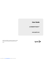 LG Rumor Touch Sprint User Manual