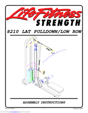 Life Fitness Lat Pulldown/Low Row 8210 Assembly Instructions Manual