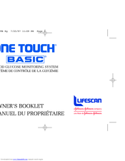 Lifescan ONE TOUCH BASIC BLOOD GLUCOSE MONITORING SYSTEM Owner's Booklet