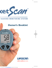 Lifescan Pocket Scan Blood Glucose Monitor System Owner's Booklet