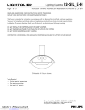 Lightolier Silhouette G Instruction Sheet