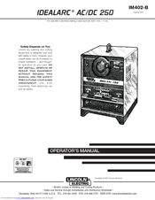 Lincoln Electric IDEALARC IM402-B Operator's Manual