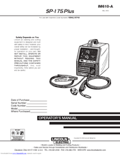Lincoln Electric 10743 Operator's Manual