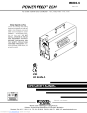 Lincoln Electric POWER FEED IM892-C Operator's Manual