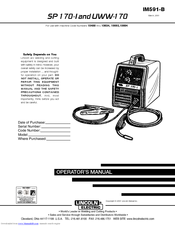 Lincoln Electric UWW-170 Operator's Manual