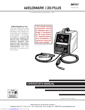 Lincoln Electric WELDMARK 135 PLUS IM767 Operator's Manual