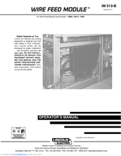 Lincoln Electric WIRE FEED MODULE IM 513-B Operator's Manual