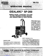 Lincoln Electric IDEALARC SP-200 Operating Manual