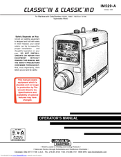 Lincoln Electric CLASSIC III D Operator's Manual
