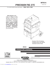 Lincoln Electric PRECISION TIG 375 IM703-A Operator's Manual