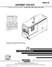 Lincoln Electric VANTAGE 500 (CE) IM894-B Operator's Manual