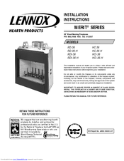 Lennox Hearth Products MERIT RDI-36-H HCI-36-H Installation Instructions Manual