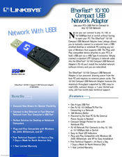 Linksys USB100M Specification