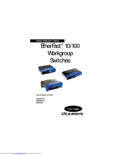 Linksys EZXS16W - EtherFast 10/100 Workgroup Switch User Manual