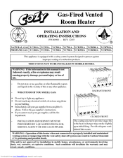COZY VCR702A and Installation And Operating Instructions Manual