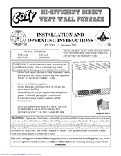 Cozy HEDV403 Installation And Operating Instructions Manual