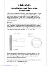 Lowrance LDT-3003 Installation And Operation Instructions Manual