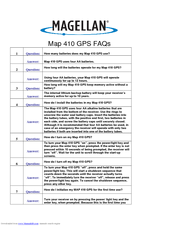 Magellan MAP 410 Frequently Asked Questions Manual