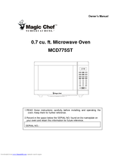 Magic Chef MCD775ST Owner's Manual