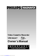 Magnavox VRX562AT99 Owner's Manual