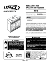 Lennox ELITE ME43BKSP Installation And Operation Instructions Manual