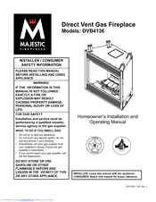 Majestic Fireplaces DVB4136 Homeowner's Installation And Operating Manual