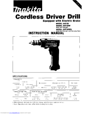 Makita CORDLESS DRIVER DRILL 6071D Instruction Manual