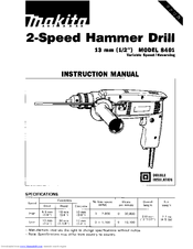 Makita 2-SPEED HAMMER 8401 Instruction Manual