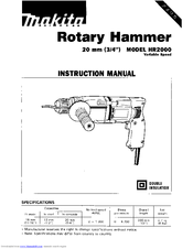 Makita HR2000 Instruction Manual