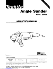 Makita ANGLE SANDER 9040L Instruction Manual