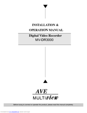 AVE MultiView MV-DR3000 Installation & Operation Manual