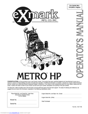 Exmark Mhp3615kac, Mhp4815kac Operator's Manual