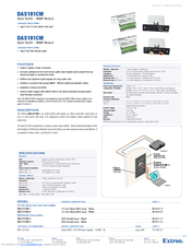 Extron electronics DAS101CM-2 Specification Sheet