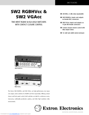 Extron electronics Extron SW 2 VGAcc Brochure & Specs