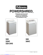 Fellowes Powershred 320 Operating Instructions Manual