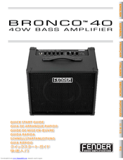 Fender BRONCO 40 Quick Start Manual