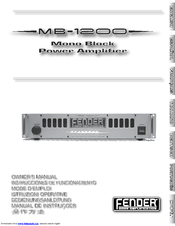 Fender MB-1200 Owner's Manual
