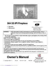 Travis Industries Space Saver IPI Fireplace 564 Owner's Manual