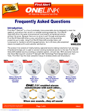 First Alert ONELINK CO511B Frequently Asked Questions Manual