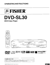 Fisher DVD-SL30 Operating Instructions Manual