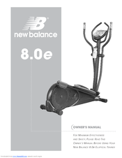 New Balance 8.0e Owner's Manual