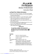 Fluke 23 III Series Instruction Sheet