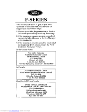 Ford F Series 1996 Owner's Manual