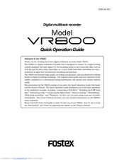 Fostex VR800 Quick Operation Manual