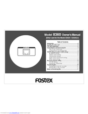 Fostex 8360 Owner's Manual
