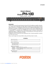 Fostex PH-100 Owner's Manual